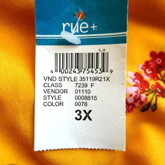 NWT Rue Yellow Floral Dress Size 3X - Picture 8 of 8